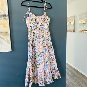 Yumi Kim Birch wonder garden blush Cotton Floral Midi Dress Easter dress sz 4, 6